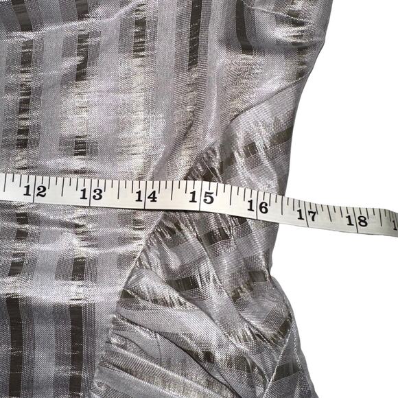 NWT Atoir Walk Me Home Long Sleeve Metallic Silver Mini Dress US 8 - Picture 8 of 9